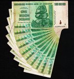 Зимбабве one billion dollars зеленая 1 млрд долларов
