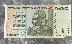 Зимбабве twenty billion dollars зеленая 20 млрд долларов