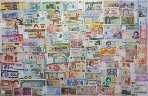 Набор банкнот Мира 50 штук без повторов UNC