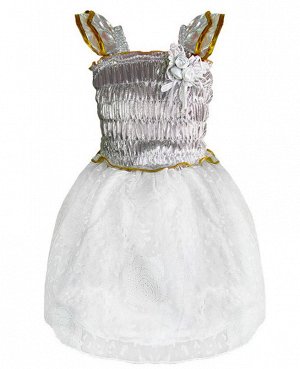 Белое нарядное платье для девочки Цвет: серебро
