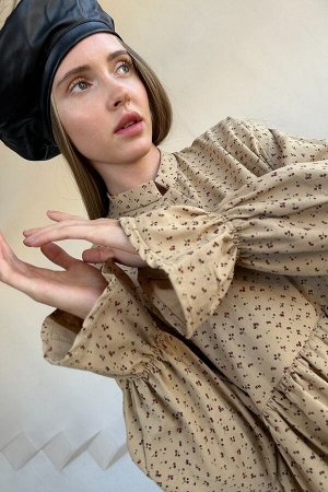 Платье женское  PUFF059/04/Бежевый, бордовый