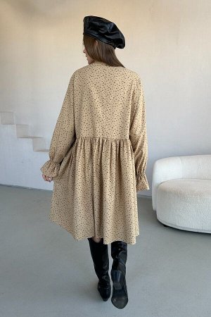 Платье женское  PUFF059/04/Бежевый, бордовый