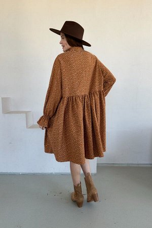 Платье женское  PUFF059/03/Коричневый, бежевый