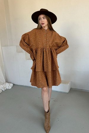 Платье женское  PUFF059/03/Коричневый, бежевый