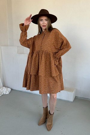 Платье женское  PUFF059/03/Коричневый, бежевый