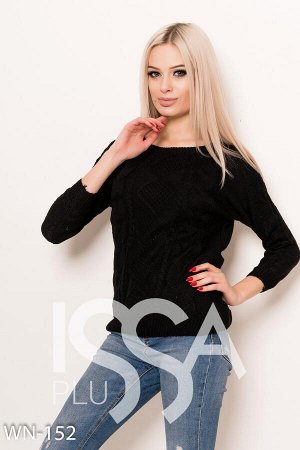 Черный вязаный свитер с рукавами-реглан