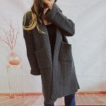 Кардиган вязанный удлиненный женский