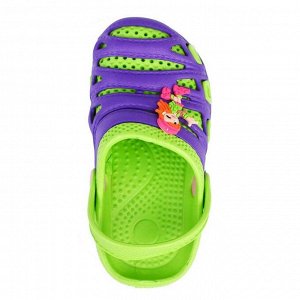 Пантолеты пляжные детские, цвет фиолетовый/зелёный, размер 29