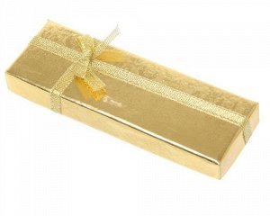 Коробка под цепочку/кулон Слиток 12х4, цвет золотой, вставка белая