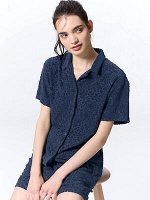 GU - пижамка с мягким ворсом - 69 NAVY