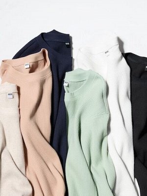 UNIQLO - вафельная кофта (обновленный дизайн) - 10 PINK