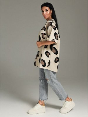 Lovetex Ирбис футболка женская (экрю)