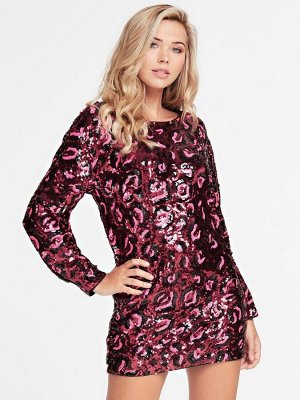 Платье - leo sequins burgundy