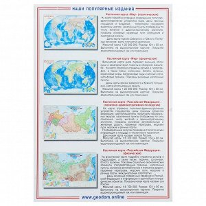 Карта Мира политическая + инфографика, 107 х 157 см, 1:18.5 млн.