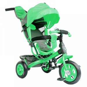Велосипед трехколесный Лучик Vivat 1, надувные колеса 10"/8", цвет зеленый