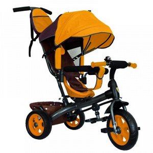 Велосипед трехколесный Лучик Vivat 2, колеса EVA 10"/8", цвет коричневый/желтый