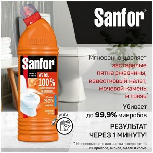 Средство для сантехники гель SANFOR WC 1л Super Power