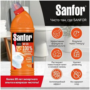 Средство для сантехники гель SANFOR WC 1л Super Power