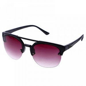 Очки солнцезащитные Авиаторы. Оправа чёрная, дужки рифлёные, линзы фиолетовые, 4х14х5 см