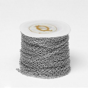 Цепочка железная без карабина на бобине, 0.11x0.11x0.1 см, L=10 м, якорная, цвет серебро