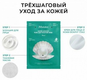 JMsolution Трёхшаговая увлажняющяя маска с экстрактом жемчуга, Marine Luminous, 27 мл