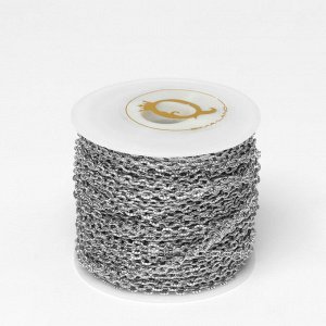 Цепочка железная без карабина на бобине, 0.25x0.2x0.05 см, L=10 м, цвет серебро