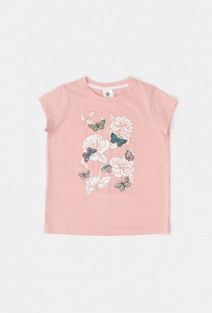 Комплект для девочек ((1)фуфайка(футболка) и (2)брюки) Botanica набивка