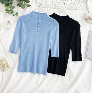 Блуза Блуза, оформленная рукавами 3/4, полиэстер. Размер (XS-M): free size