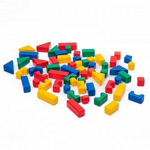 Кубики детские, пластиковые, цветные, 60 штук, 4 x 4 см