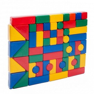 Кубики детские, пластиковые, цветные, 60 штук, 4 x 4 см