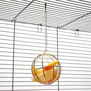 Кормушка для сена металлическая сфера, 8 х 8 х 15 см