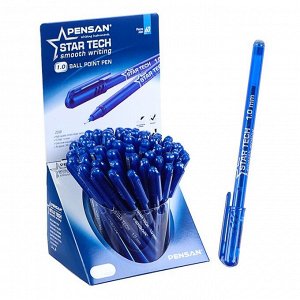 Ручка шариковая масляная Pensan "Star Tech", чернила синие, игольчатый узел 1 мм, линия письма 0,8 мм, дисплей