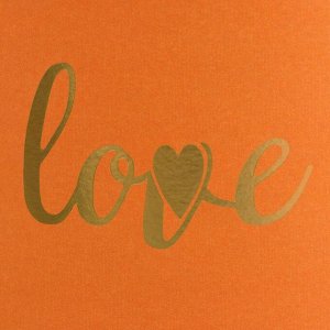 Коробка круглая, с тиснением Loveоранжевая 18?18?18 см