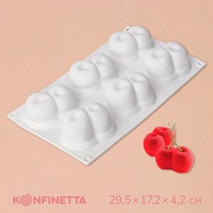 Форма для муссовых десертов и выпечки KONFINETTA «Вишенки», 29,8?17,2?4,2 см, 6 ячеек (8?5 см), цвет белый
