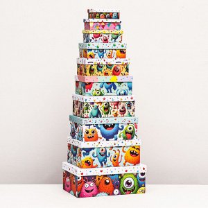Набор коробок 10 в 1 "Монстрики" , 32,5 х 20 х 12,5 -12 х 7 х 4 см