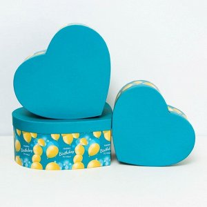 Набор коробок 3 в 1 сердца L:30.5x27.5x13.5 M:27.5x24x11.5 S:24.5x21x10 см