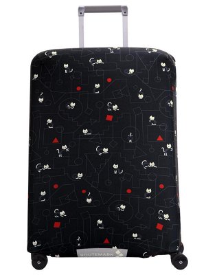 Чехол для чемодана «Коты и порядок в черном» с паттерном Студии Артемия Лебедева M/L (SP500)
