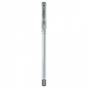Ручка шариковая Cello "Finegrip" узел 0.7мм, синие чернила, резиновый грип (держатель), серо-серебристый корпус