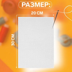 Канва для вышивания №11, 30x20 см, белая