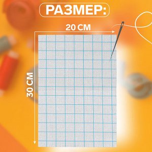 Канва для вышивания, в клетку, №11, 30x20 см, белая