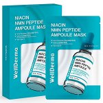 (Набор) Тканевая маска для лица с пептидами WellDerma Niacin NMN Peptide Ampoule Mask, 10шт *28мл