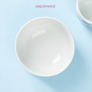Набор детской посуды из керамики Доляна «Панда», 2 предмета: кружка 230 мл, миска 400 мл, цвет белый