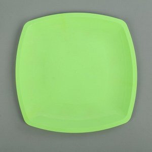 Набор одноразовыx тарелок плоскиx «Квадратные», 3 шт, цвет МИКС