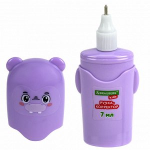 Ручка-корректор BRAUBERG KIDS "ЗВЕРЯТА", 7 мл, металлический наконечник, корпус ассорти, 1 шт, 272493