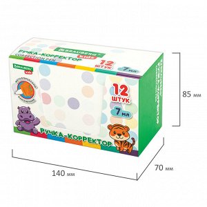 Ручка-корректор BRAUBERG KIDS "ЗВЕРЯТА", 7 мл, металлический наконечник, корпус ассорти, 1 шт, 272493
