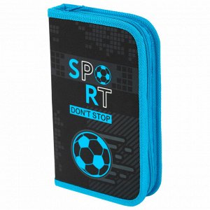 Пенал ЮНЛАНДИЯ, 1 отделение, картон с эффектом soft-touch, 19х11 см, Sport game, 272262