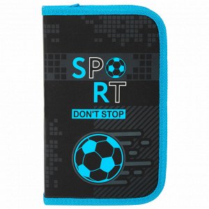 Пенал ЮНЛАНДИЯ, 1 отделение, картон с эффектом soft-touch, 19х11 см, Sport game, 272262