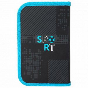 Пенал ЮНЛАНДИЯ, 1 отделение, картон с эффектом soft-touch, 19х11 см, Sport game, 272262