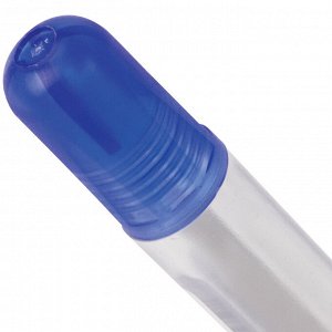 Ручка шариковая масляная  СИНЯЯ, BRAUBERG Olive Pen, корпус прозрачный, 0,7мм, линия 0,35мм, 141476