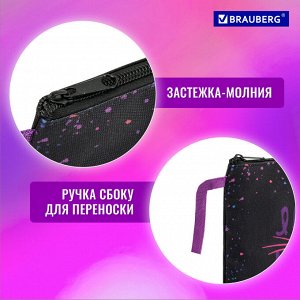 Папка для тетрадей BRAUBERG А4, 1 отделение, полиэстер, на молнии, с ручкой, Leopard, 272170